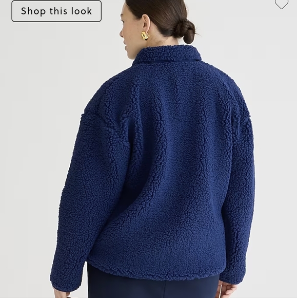 Navy Sherpa J.Crew Barn Jacket size Large - Picture 3 of 4